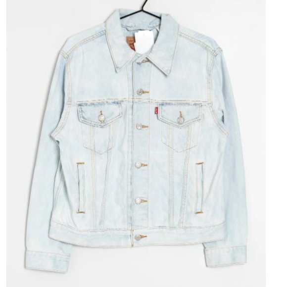 Levi's Ex-boyfriend Trucker Light Wash Denim Jacket - Embroidered Floral Design - Picture 2 of 8